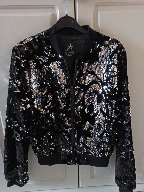 black and silver sequin jacket 